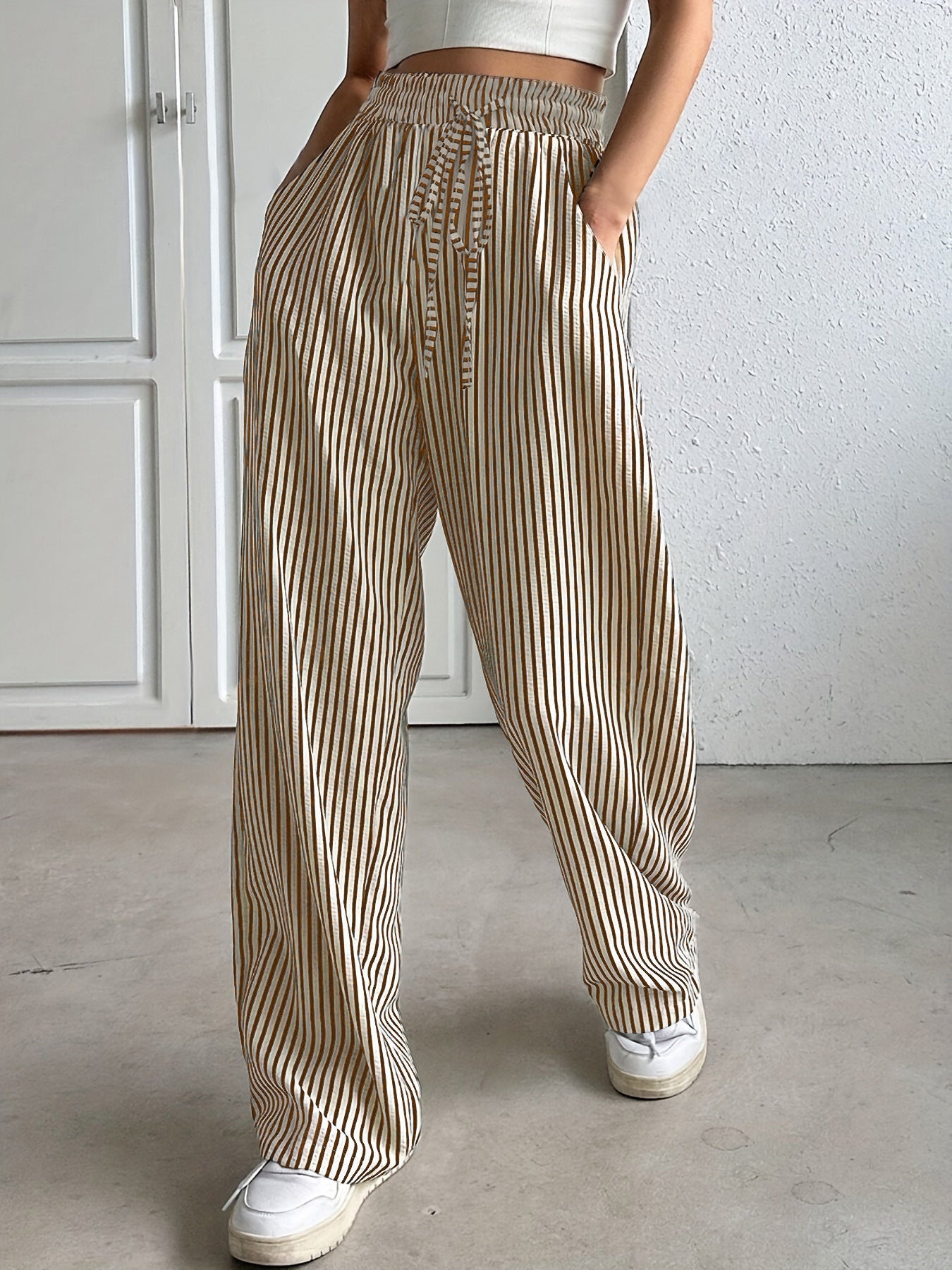 Sommerliche Gestreifte Relaxed-Fit Hose für Damen | Taite