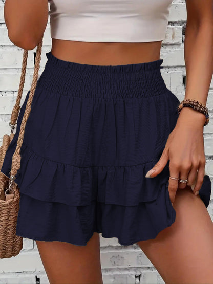Lässige Rüschen-Tiered Boho Skorts für Damen | Jamira