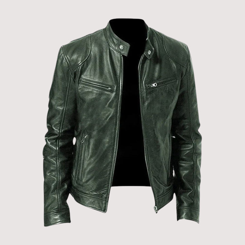 Stilvolle Raffinierte Lederjacke mit Lederlook für Herren | Moderna Sofisticada -4