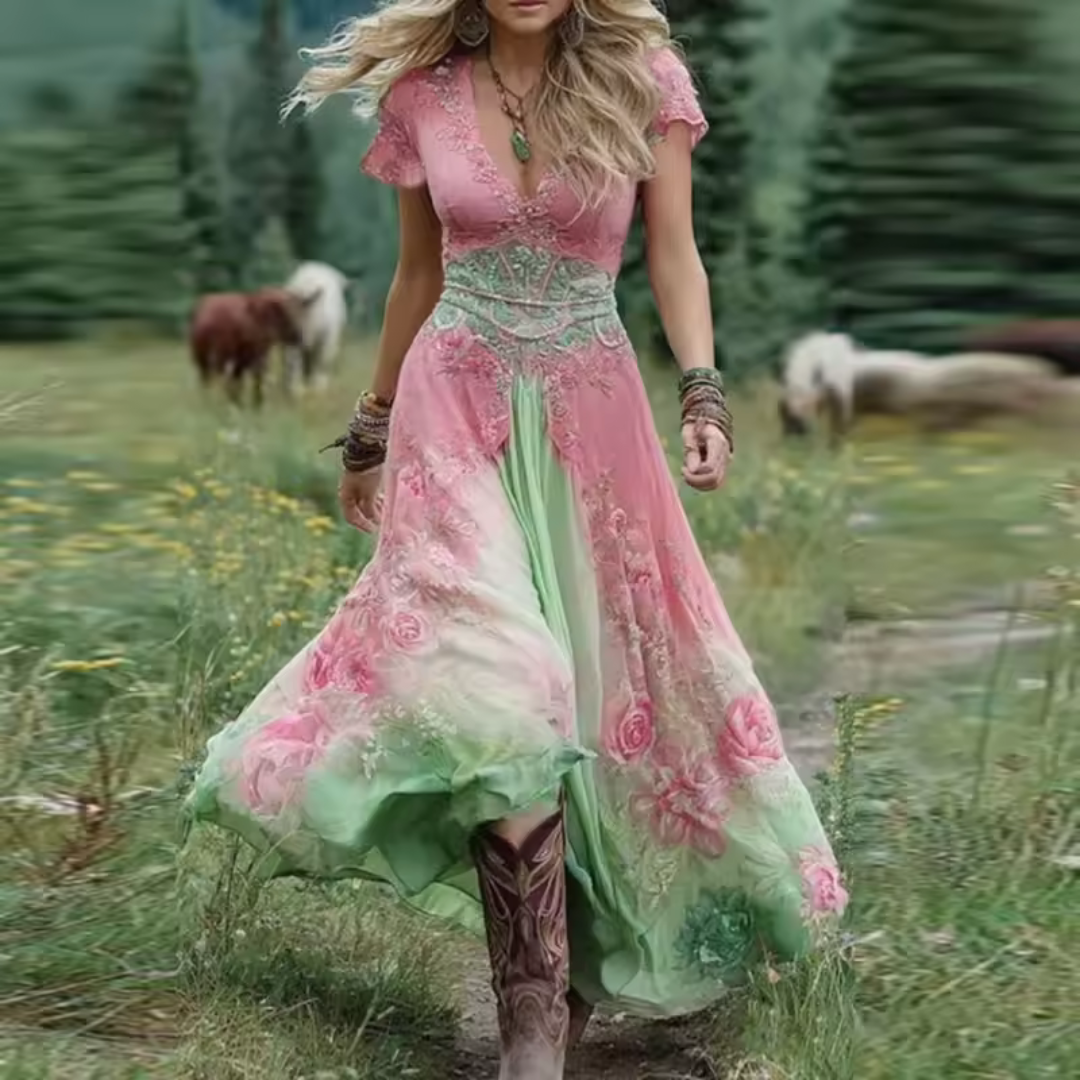 Bequemes Hochwertiges Kleid mit Stickerei für Damen | Bordado -5