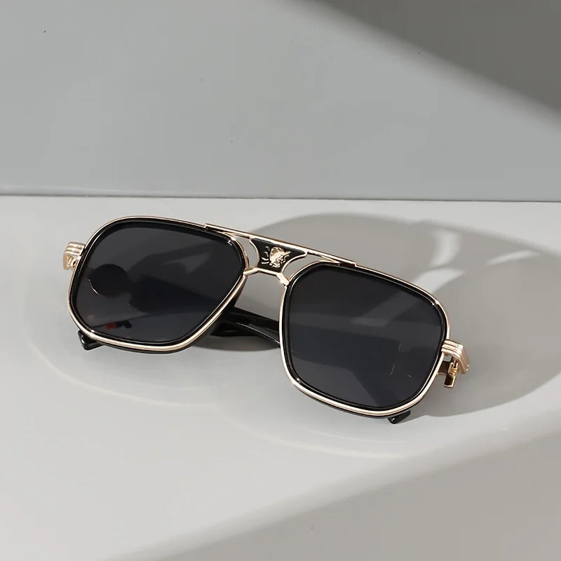 Markante Aviator Sonnenbrille Metallakzenten für Frauen | Lumeris -8