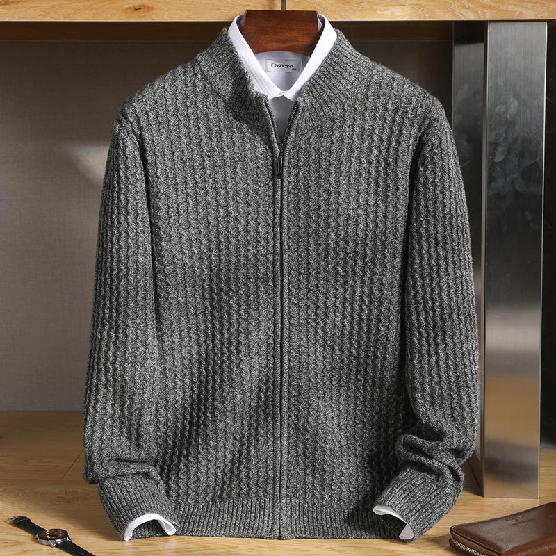 Eleganter Struktur Pullover Reissverschluss für Frauen | Rome -6