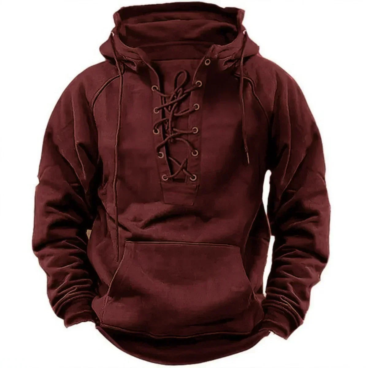 Modernes Raffiniertes Sweatshirt mit Schnürung für Herren | Robust -2