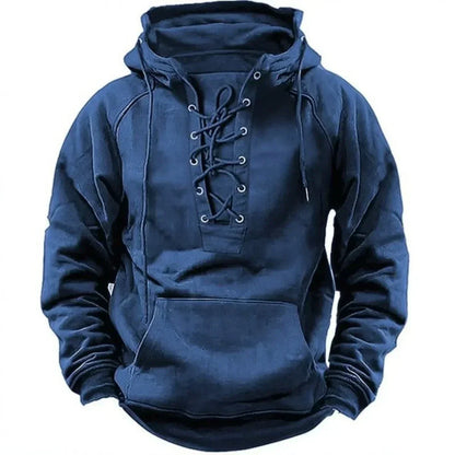 Modernes Raffiniertes Sweatshirt mit Schnürung für Herren | Robust -3