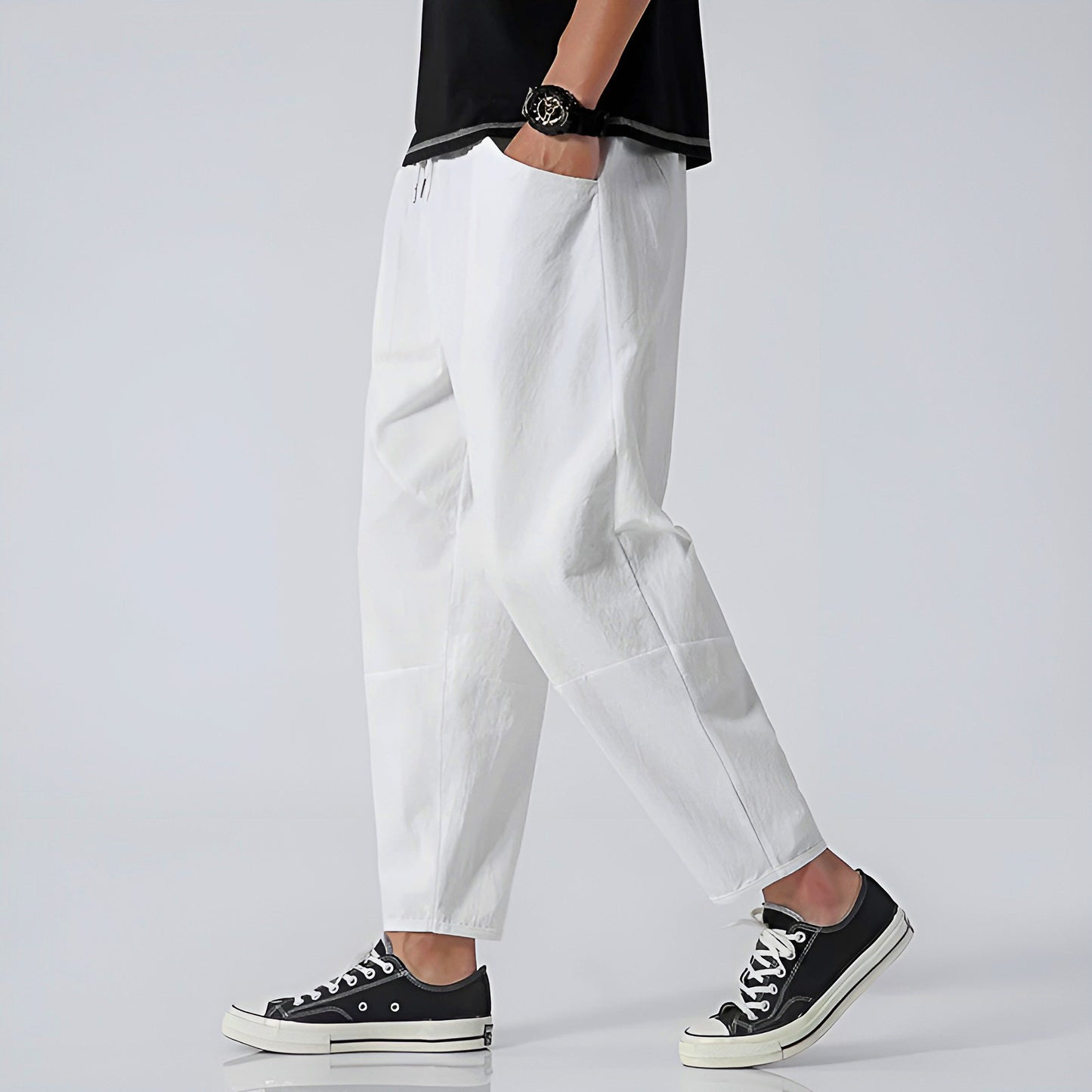 Moderne Cropped-Hose mit Kordelzug für Herren | Ardin
