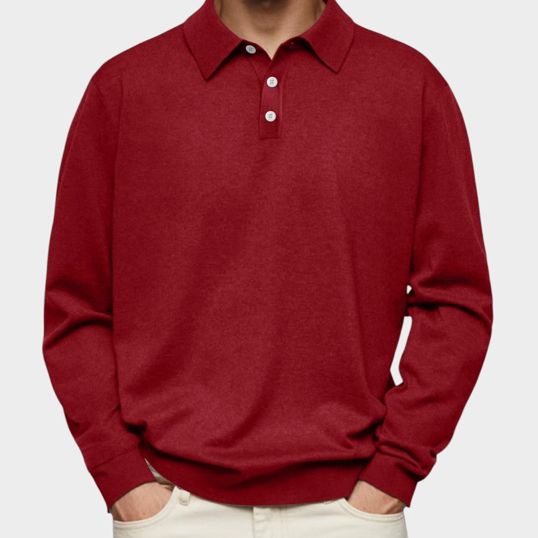 Modernes Feines Polo Shirt mit Knopfleiste für Herren | Aiden -3