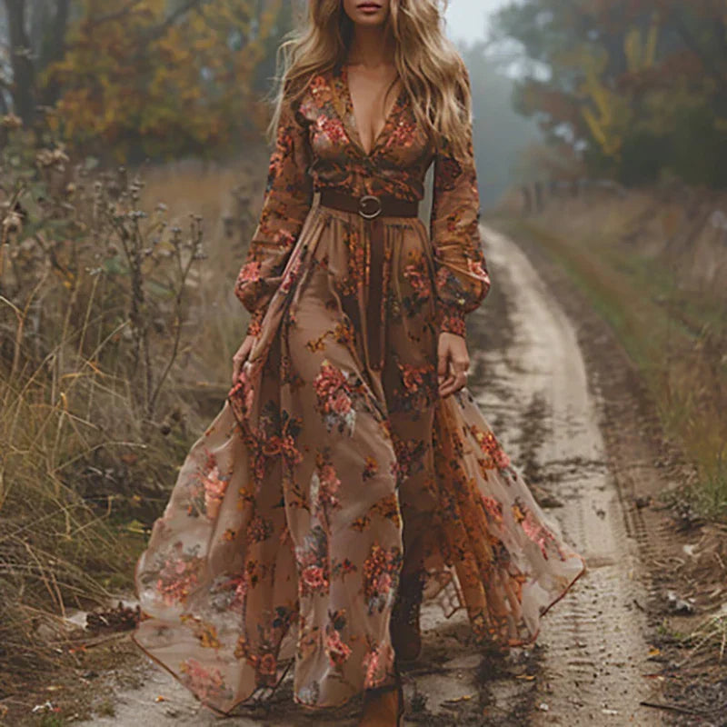 Romantic boho everyday maxi dress for women | Alina Soleil -6