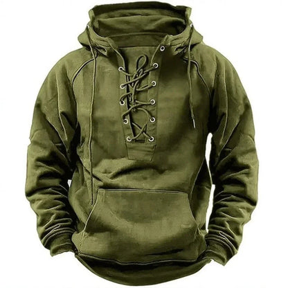 Modernes Raffiniertes Sweatshirt mit Schnürung für Herren | Robust -5