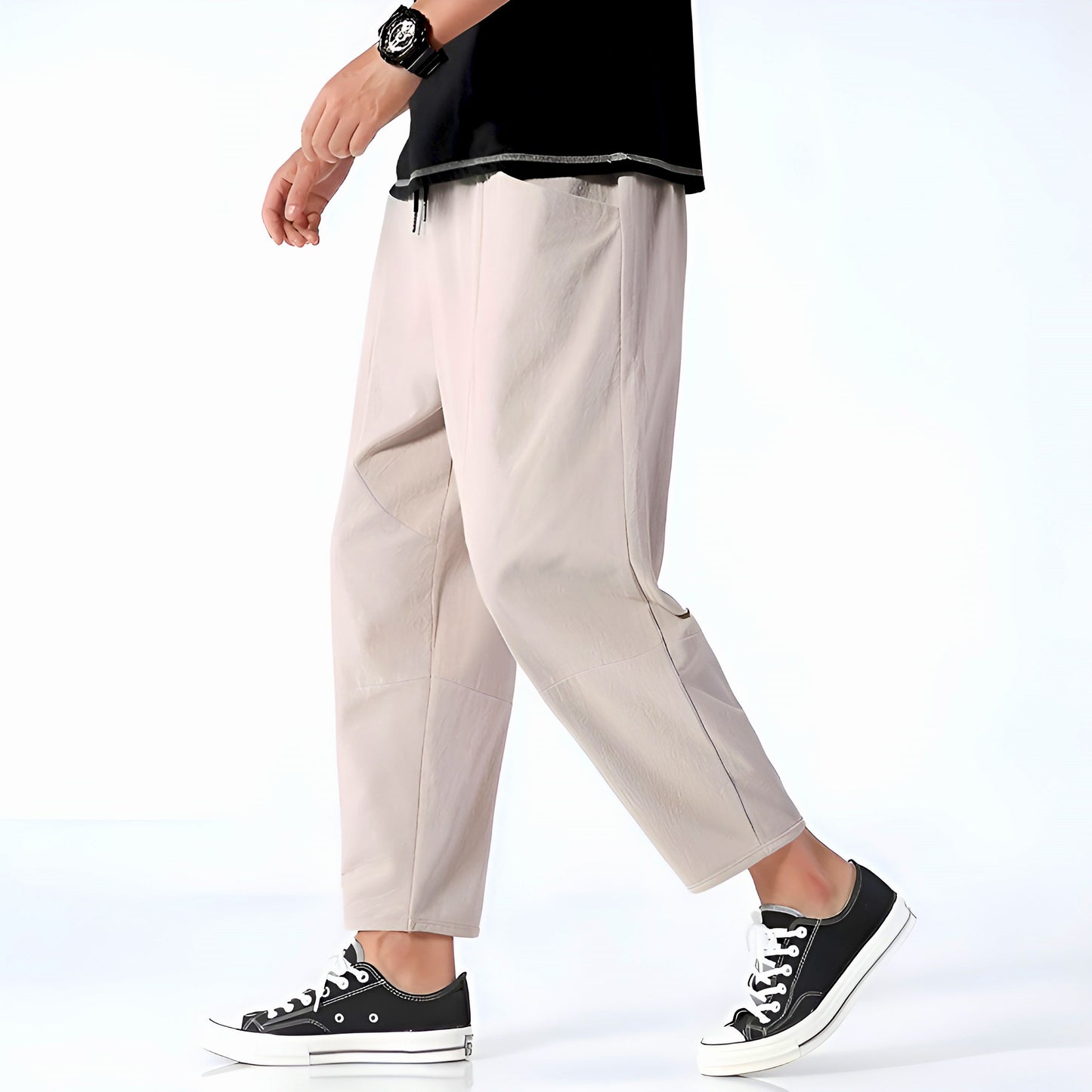 Moderne Cropped-Hose mit Kordelzug für Herren | Ardin
