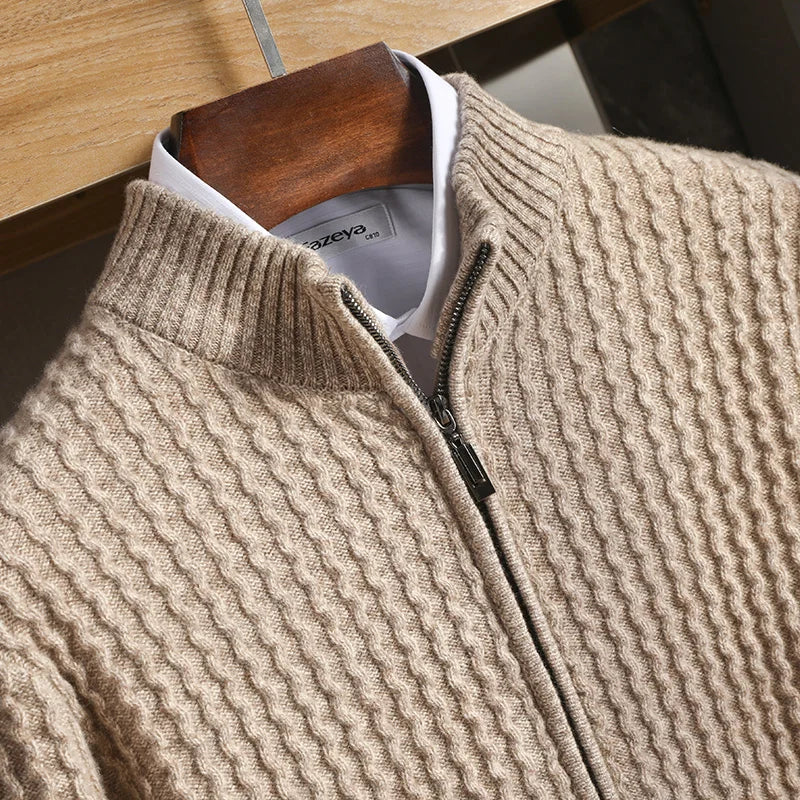 Eleganter Struktur Pullover Reissverschluss für Frauen | Rome -4