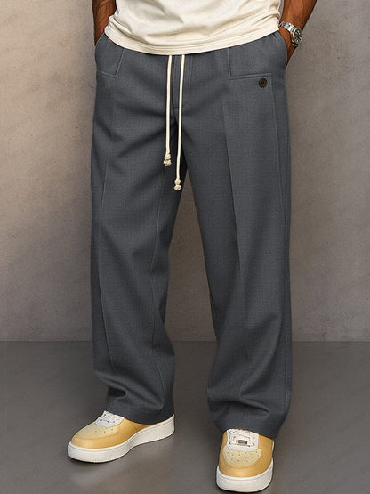 Men's Casual Drawstring Wide-Leg Trousers | Arvello