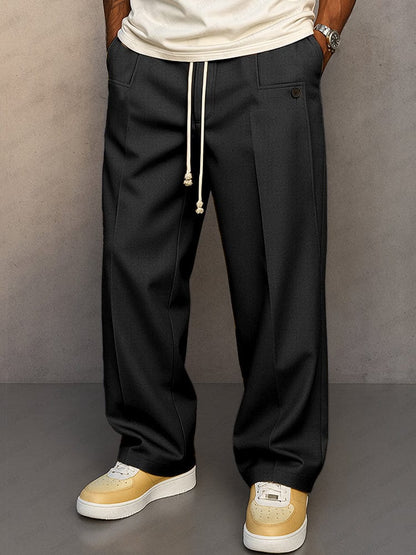 Men's Casual Drawstring Wide-Leg Trousers | Arvello
