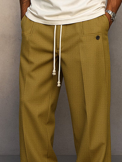 Men's Casual Drawstring Wide-Leg Trousers | Arvello