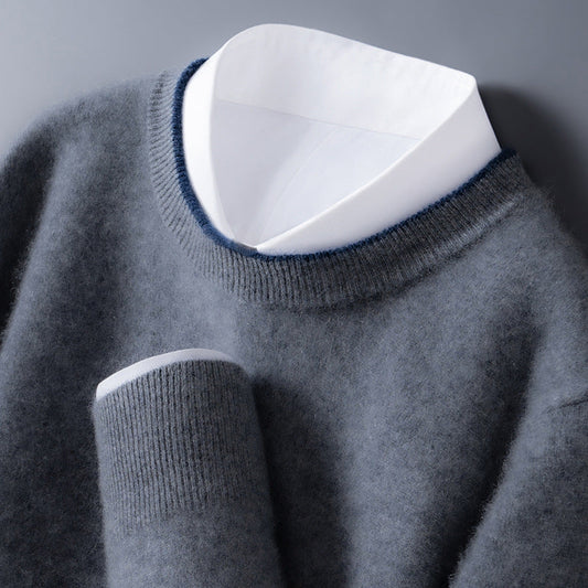 Men's Elegant Sweater with Contrast Trim | Adrian