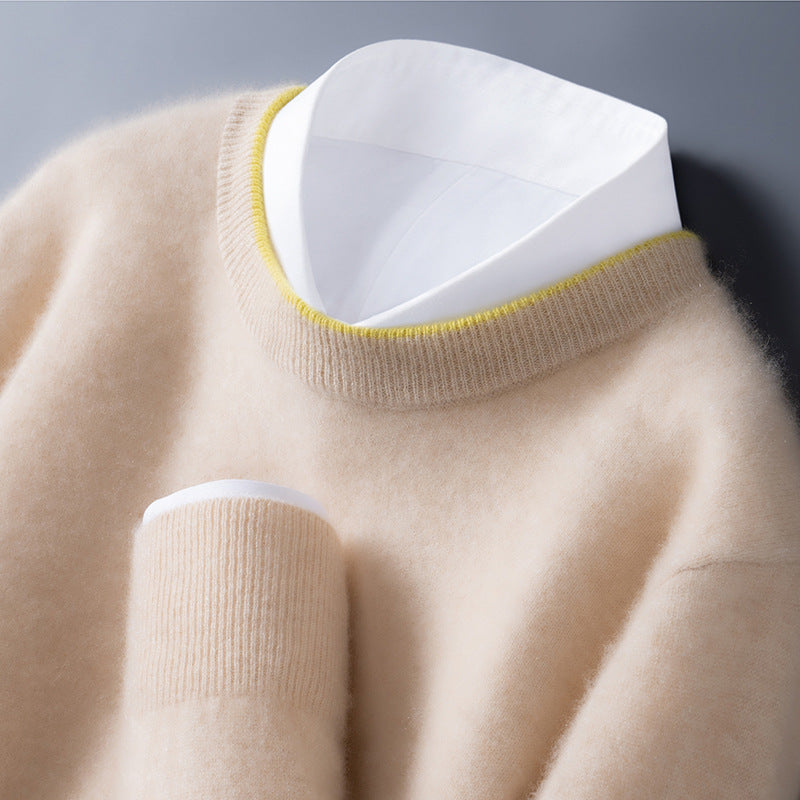 Eleganter Pullover Kontrastbesatz für Frauen | Adrian -4