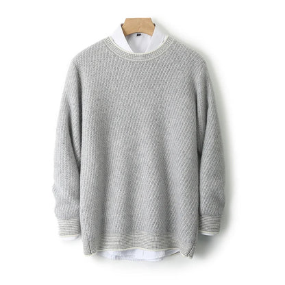 Men's Textured Crewneck Sweater | Leonas
