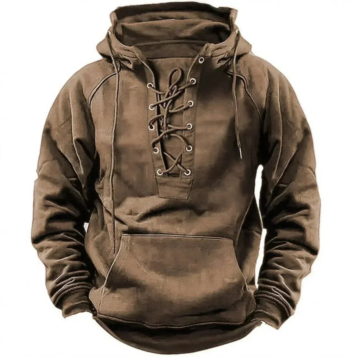 Modernes Raffiniertes Sweatshirt mit Schnürung für Herren | Robust -1