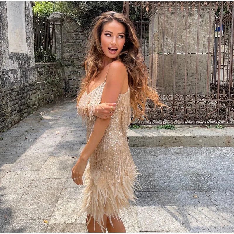 Modernes Feines Cocktailkleid mit glänzendem Finish für Damen | Samba -10