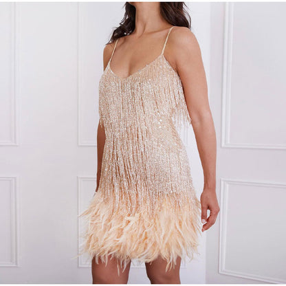 Modernes Feines Cocktailkleid mit glänzendem Finish für Damen | Samba -9