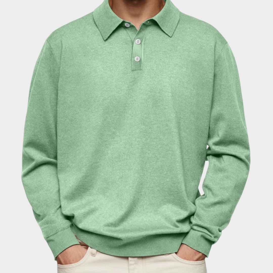 Modernes Feines Polo Shirt mit Knopfleiste für Herren | Aiden -4