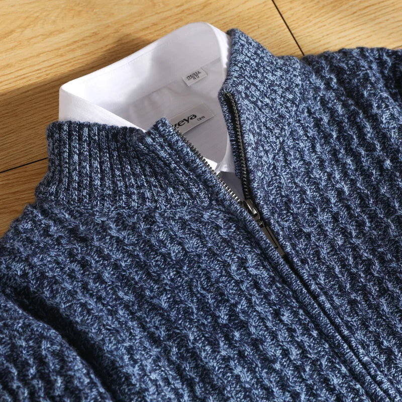 Eleganter Struktur Pullover Reissverschluss für Frauen | Rome -2