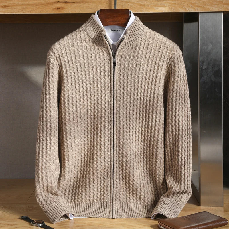 Eleganter Struktur Pullover Reissverschluss für Frauen | Rome -1