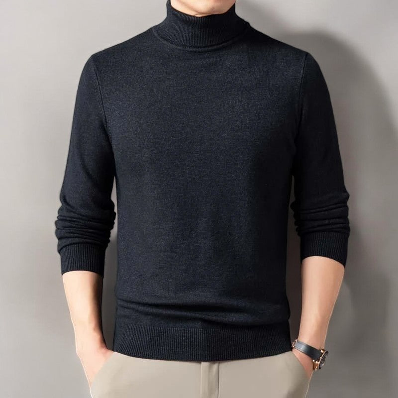 Men’s Fine Knit Roll Neck Jumper | Laurent