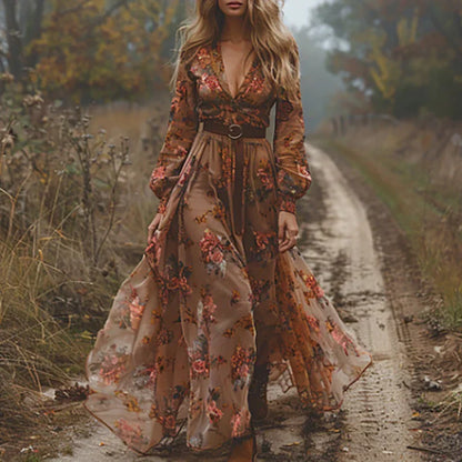 Romantic boho everyday maxi dress for women | Alina Soleil -2