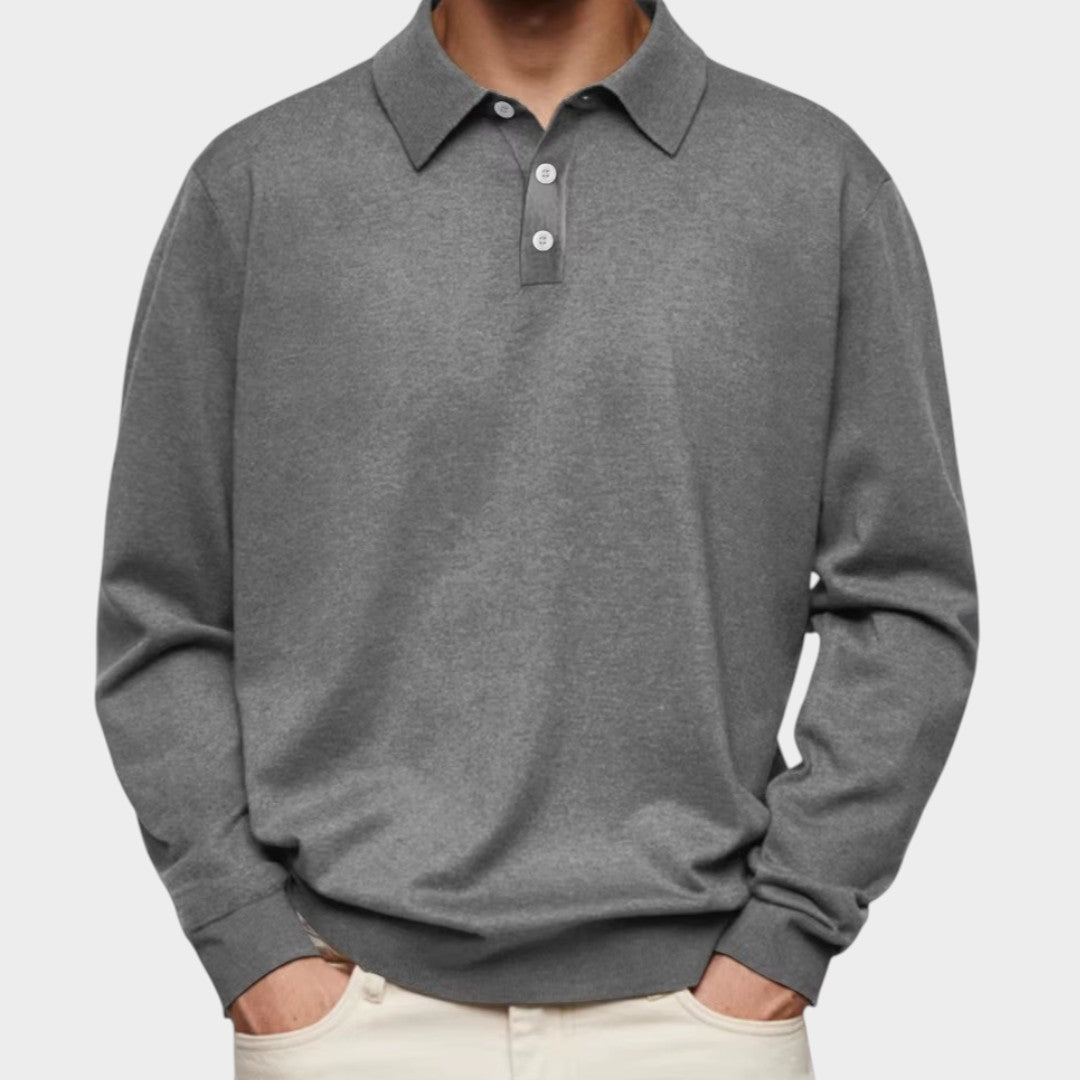 Modernes Feines Polo Shirt mit Knopfleiste für Herren | Aiden -7