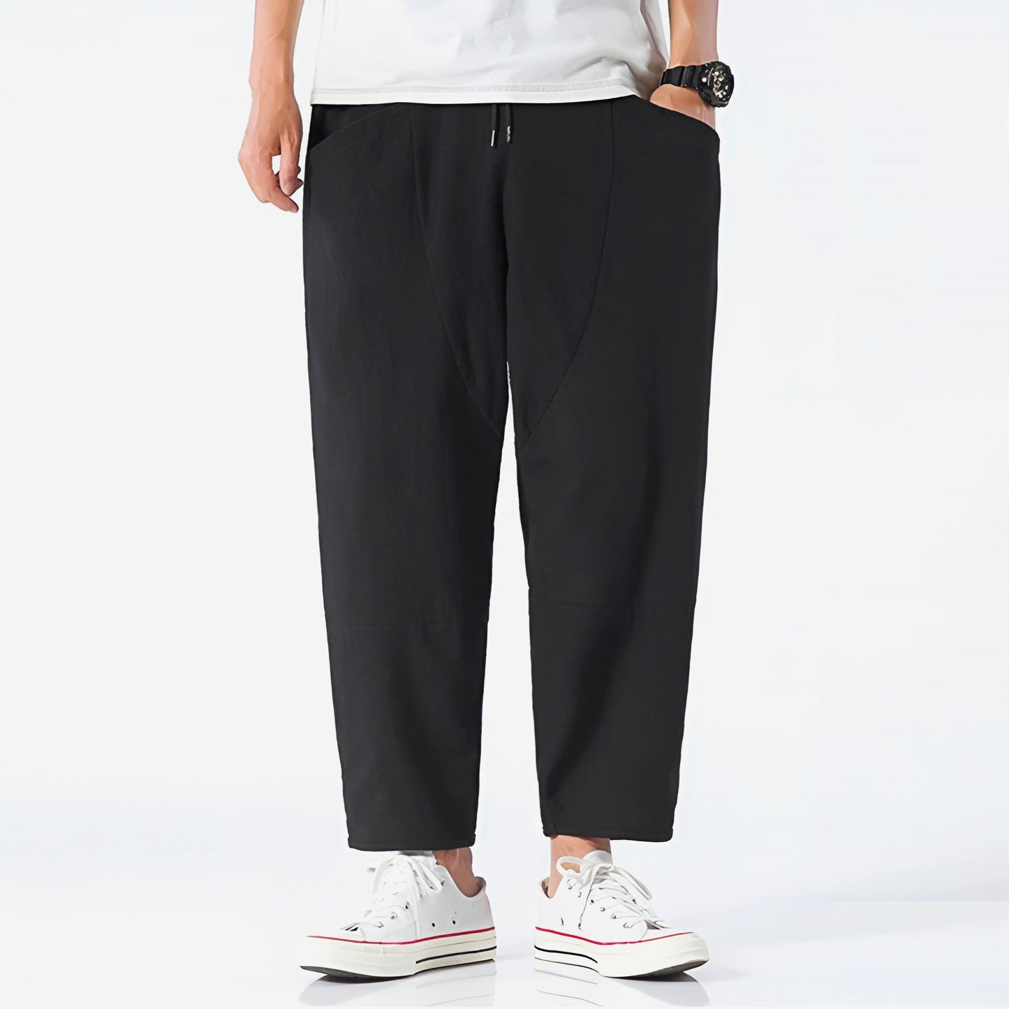 Moderne Cropped-Hose mit Kordelzug für Herren | Ardin