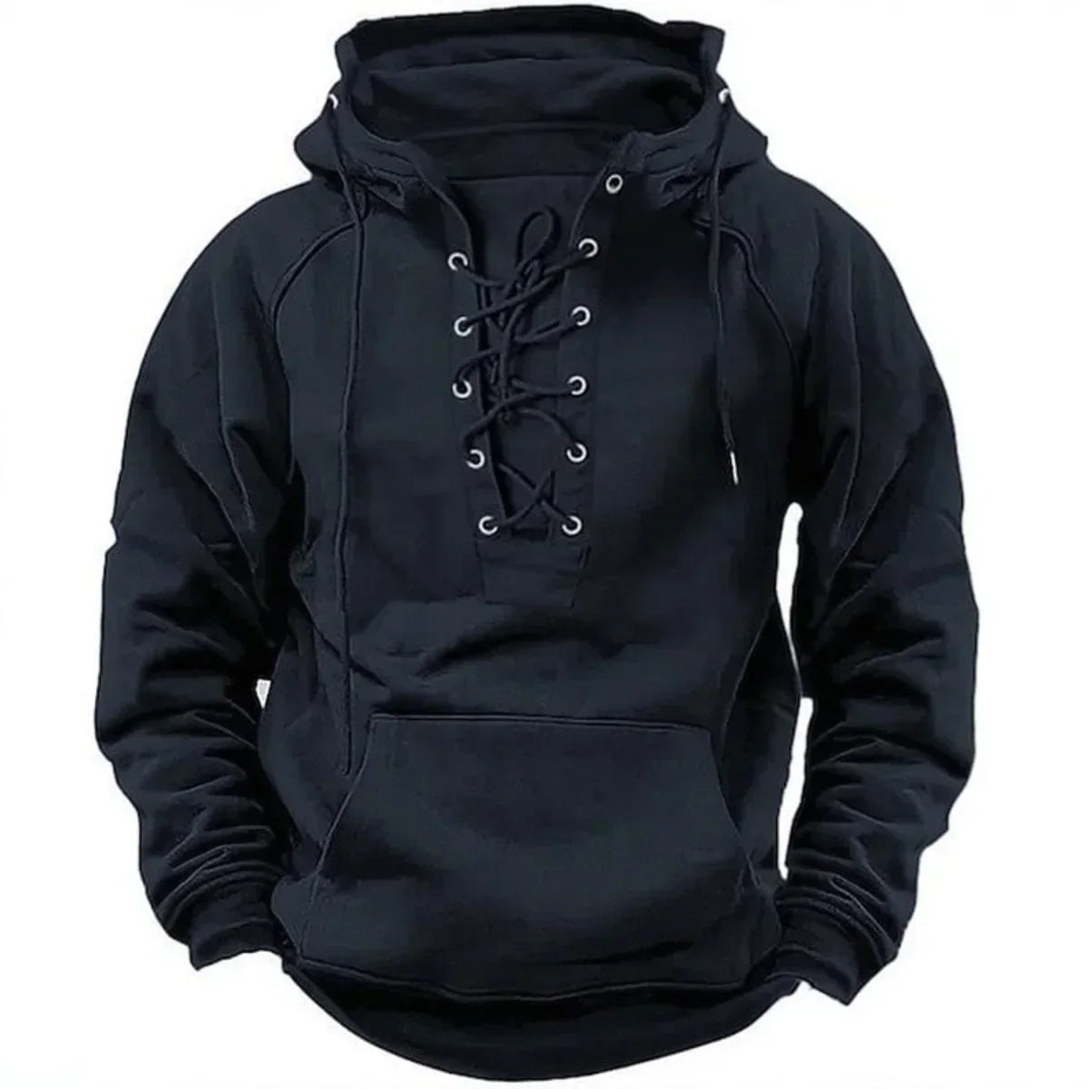 Modernes Raffiniertes Sweatshirt mit Schnürung für Herren | Robust -6