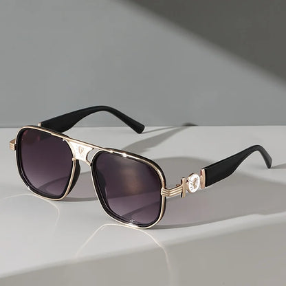 Markante Aviator Sonnenbrille Metallakzenten für Frauen | Lumeris -4