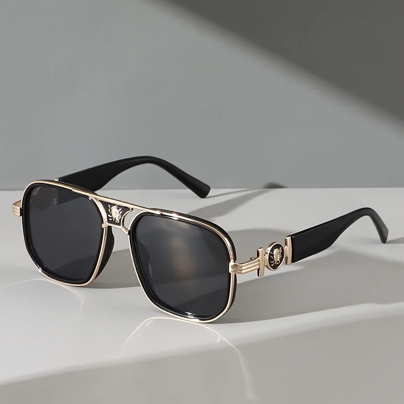 Markante Aviator Sonnenbrille Metallakzenten für Frauen | Lumeris -3