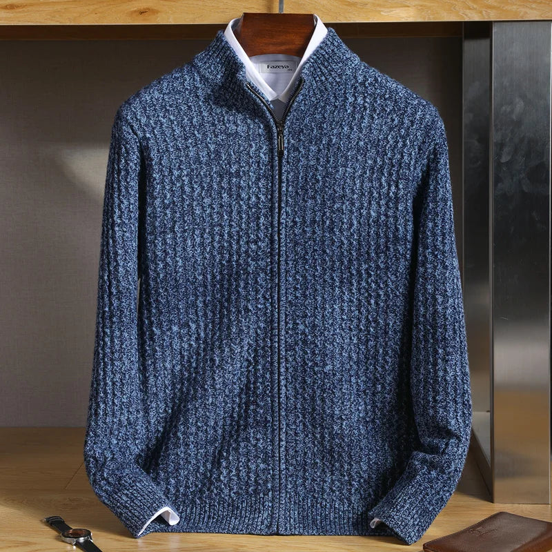 Eleganter Struktur Pullover Reissverschluss für Frauen | Rome -5