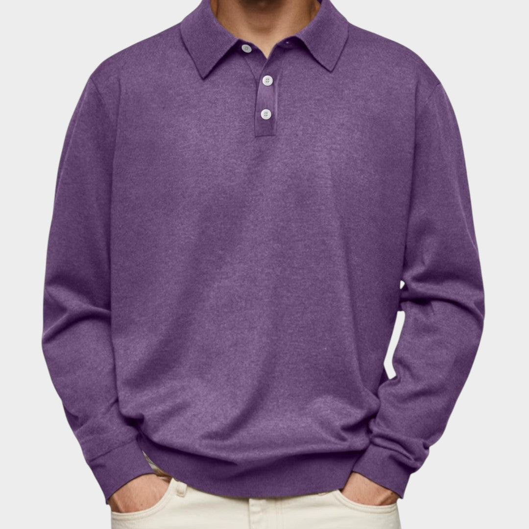 Modernes Feines Polo Shirt mit Knopfleiste für Herren | Aiden -10