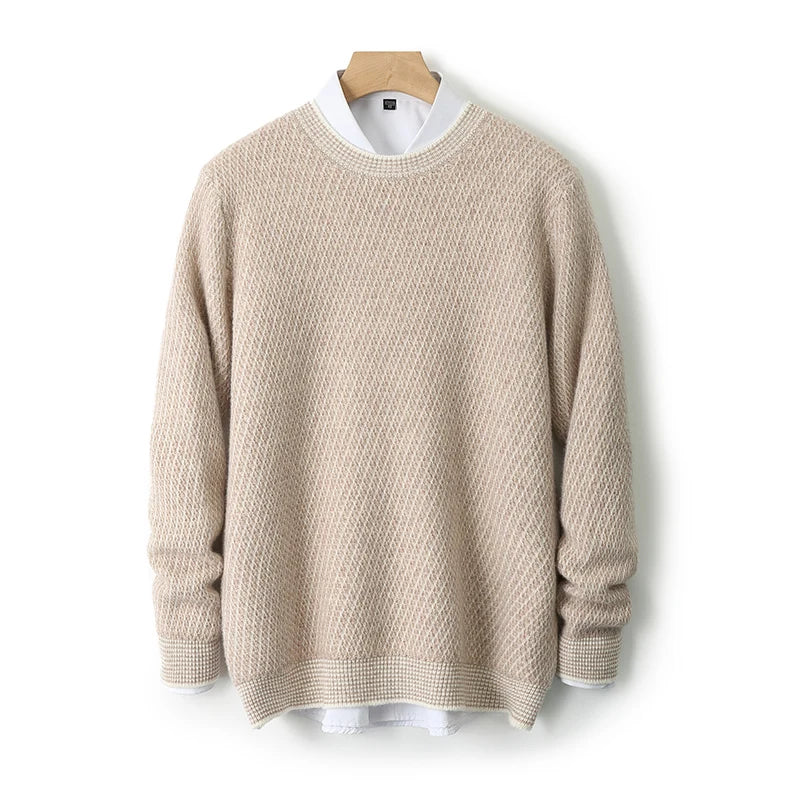 Men's Textured Crewneck Sweater | Leonas