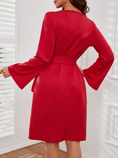 Klassisches Edles Abendkleid mit gekreuztem Design für Damen | Sharron -5