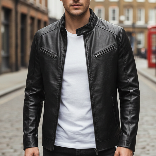 Fashionable leisure jacket with stand-up collar for men | Marvello