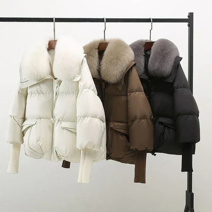 Stilvoller Feiner Mantel mit breitem Kragen für Damen | Indi -5