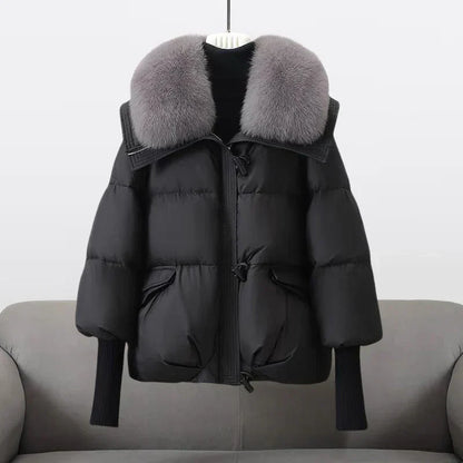Stilvoller Feiner Mantel mit breitem Kragen für Damen | Indi -1