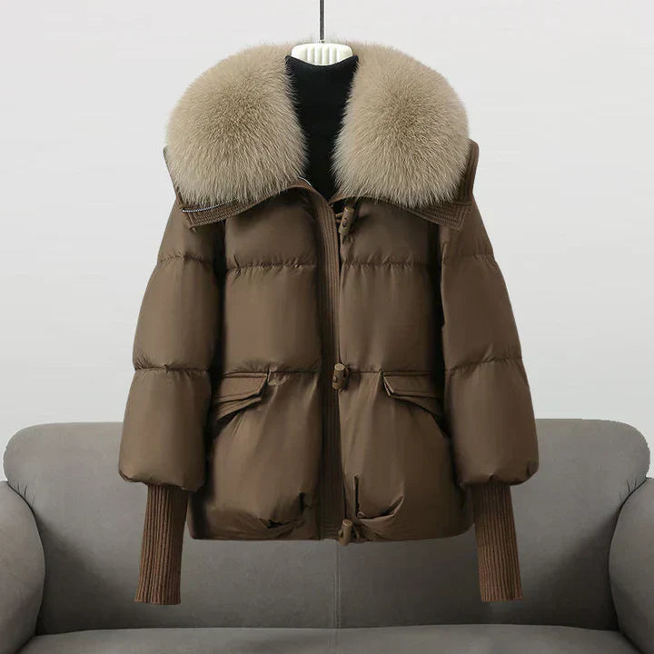 Stilvoller Feiner Mantel mit breitem Kragen für Damen | Indi -4