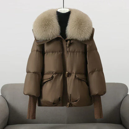 Stilvoller Feiner Mantel mit breitem Kragen für Damen | Indi -4