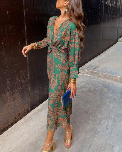 Modernes Raffiniertes Abendkleid mit Print für Damen | Velma -4