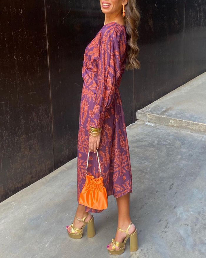 Modernes Raffiniertes Abendkleid mit Print für Damen | Velma -6