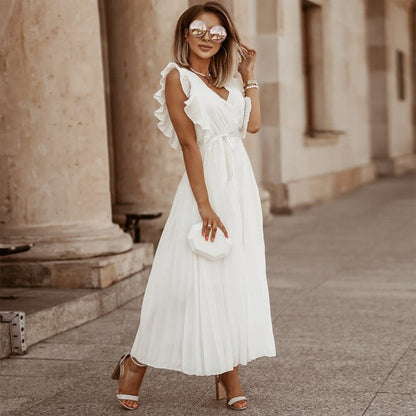 Stilvolles Premium Hochzeitsgastkleid mit V-Ausschnitt für Damen | Soraya -1