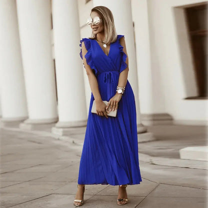 Stilvolles Premium Hochzeitsgastkleid mit V-Ausschnitt für Damen | Soraya -11
