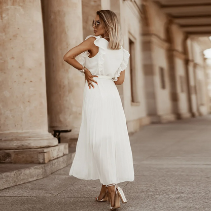 Stilvolles Premium Hochzeitsgastkleid mit V-Ausschnitt für Damen | Soraya -4