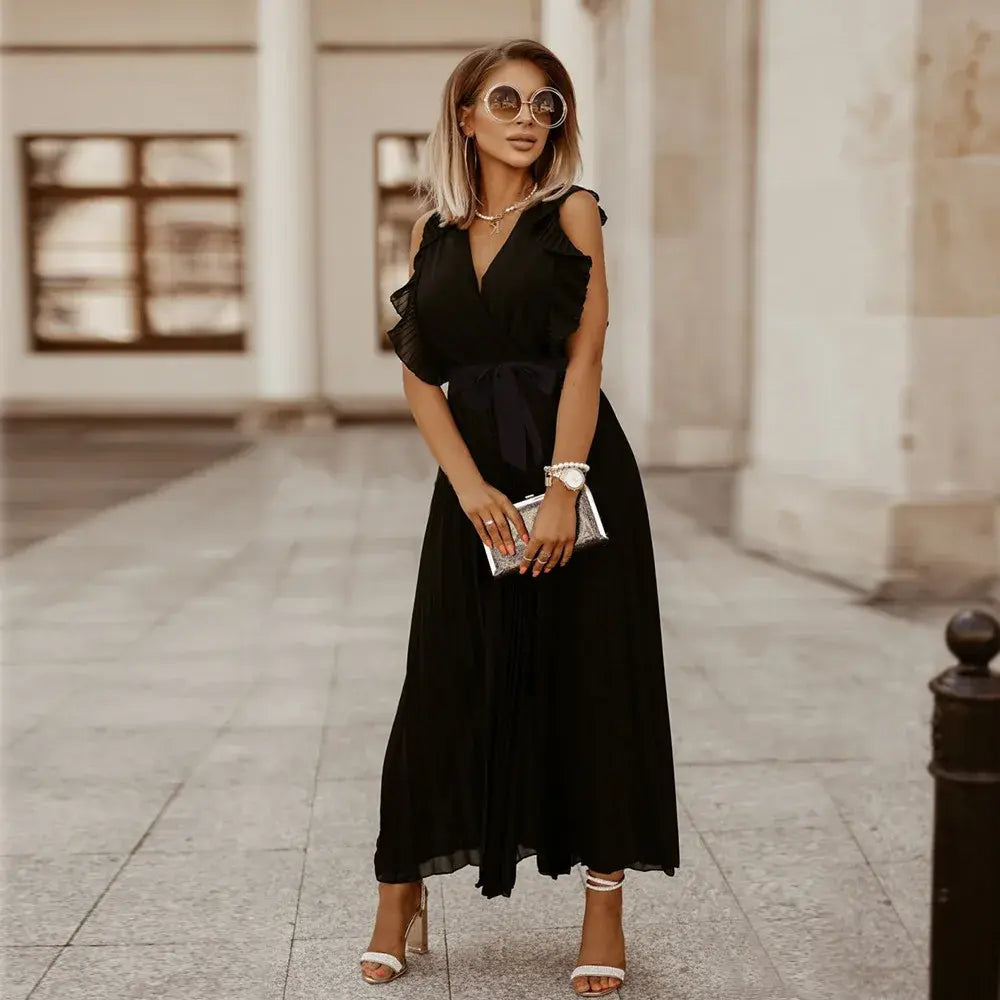 Stilvolles Premium Hochzeitsgastkleid mit V-Ausschnitt für Damen | Soraya -5