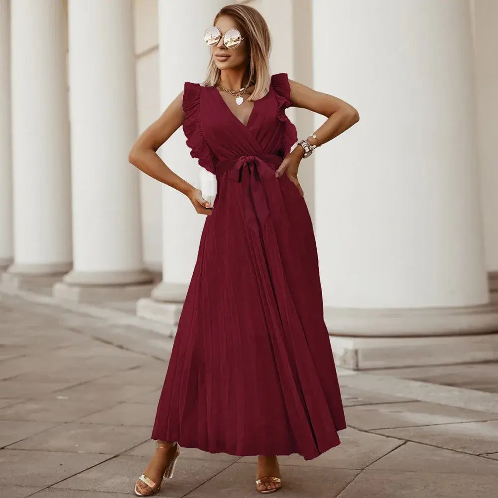 Stilvolles Premium Hochzeitsgastkleid mit V-Ausschnitt für Damen | Soraya -8