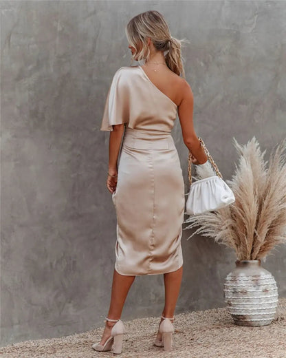Elegantes Feines Cocktailkleid mit drapiertem Schnitt für Damen | Cortney -2